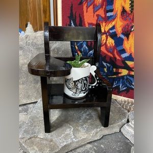 High Gloss Dark Brown Doll Chair Plant Stand/ Prop